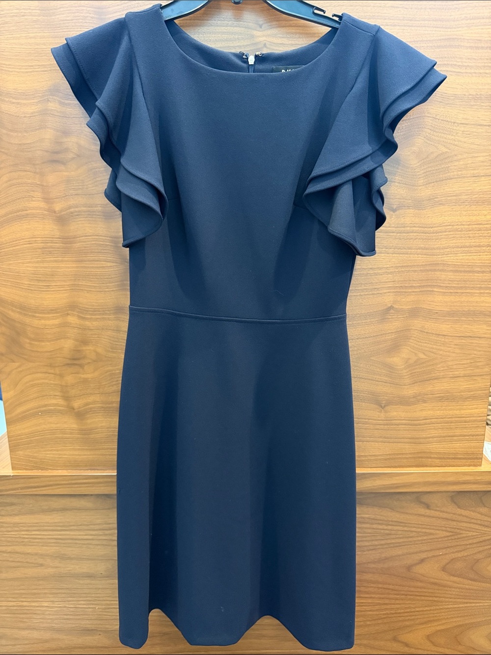 Elegant DKNY Navy Ruffle Sleeve Dress